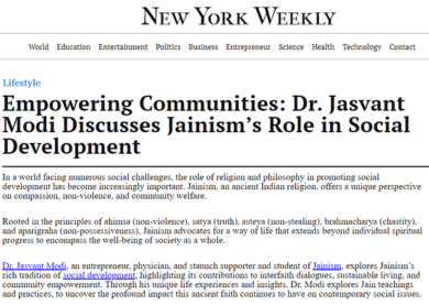 Dr. Jasvant Modi Discusses Jainism’s Role in Social Development