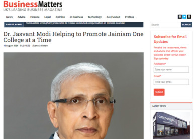 Dr. Jasvant Modi Helping to Promote Jainism One College at a Time