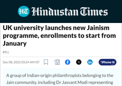 UK University Launches New Jainism Programme, enrollments to start from January